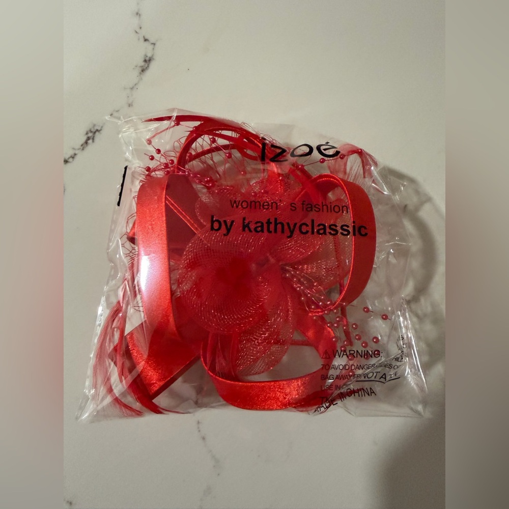 NEW RED Kentucky Derby British Fascinator Bridal Tea Party Wedding Hat
